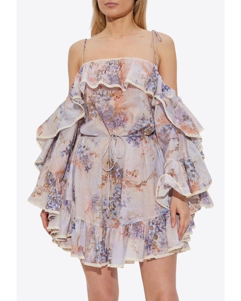 Zimmermann Purple Ruffled Dress - Image 1