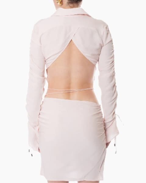 HANWEN Strappy Silk Open Back Blouse - Image 5
