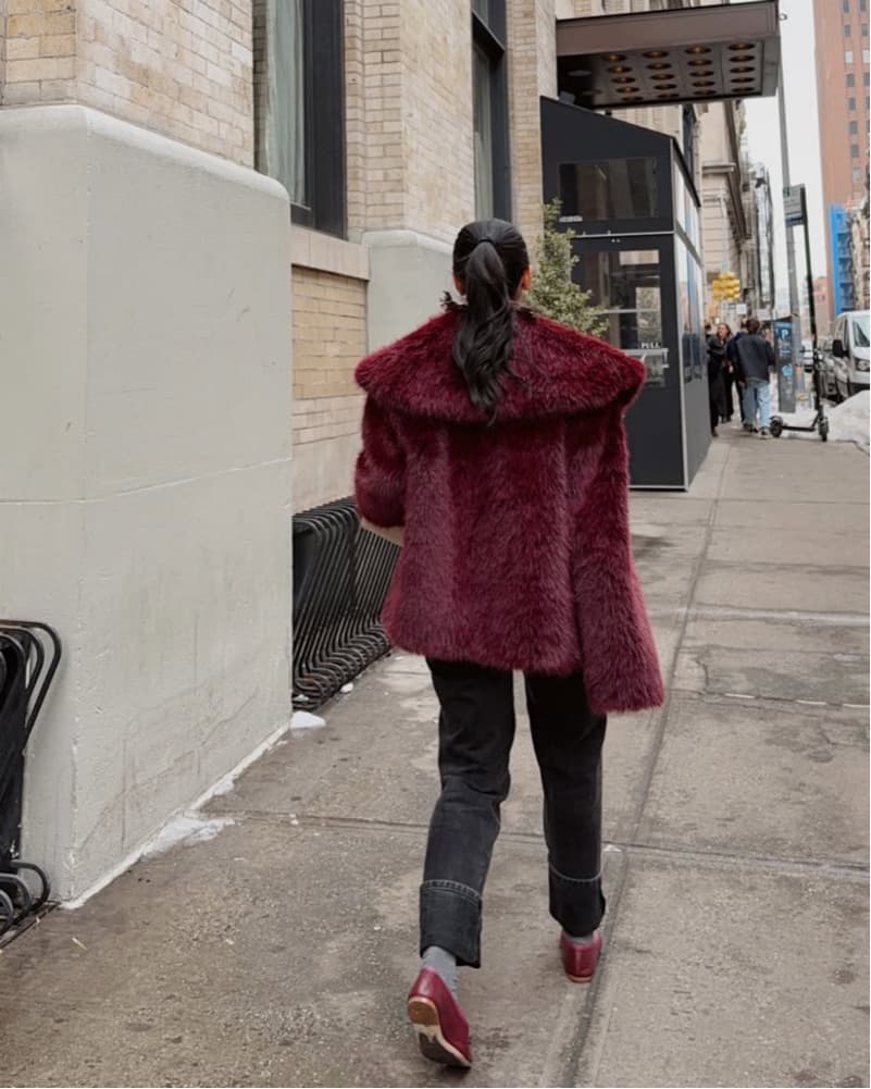 $500 Burgundy Fur Coat - Image 3