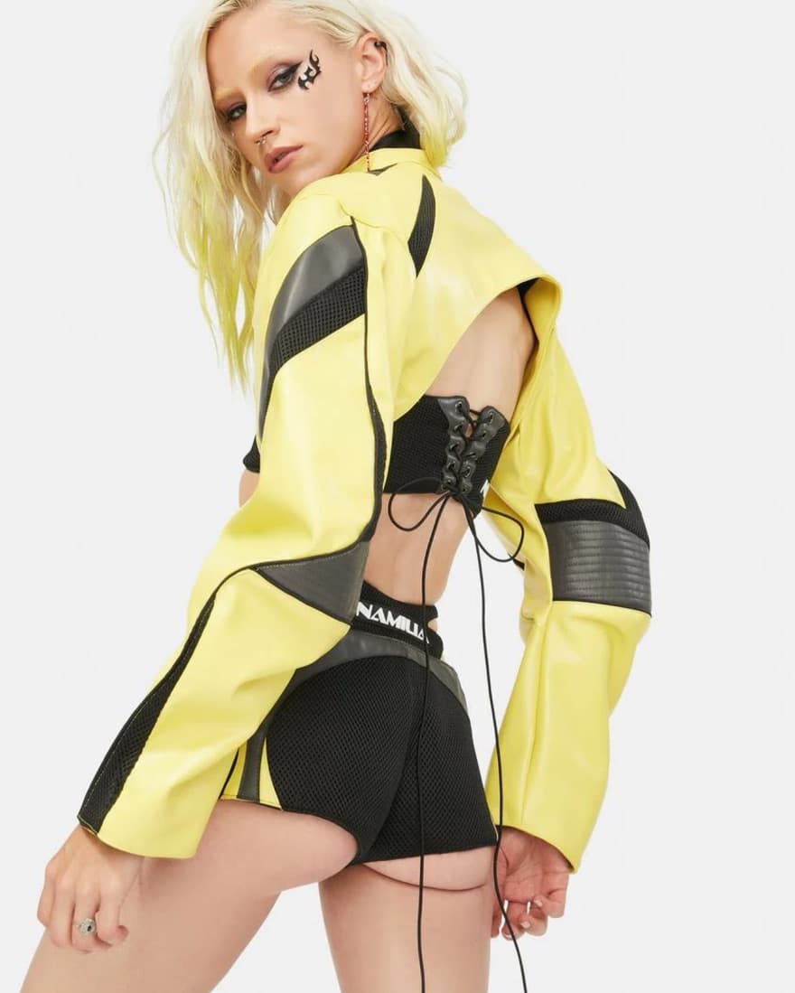 Namilia | Yellow Sneaker Moto Jacket - Image 3