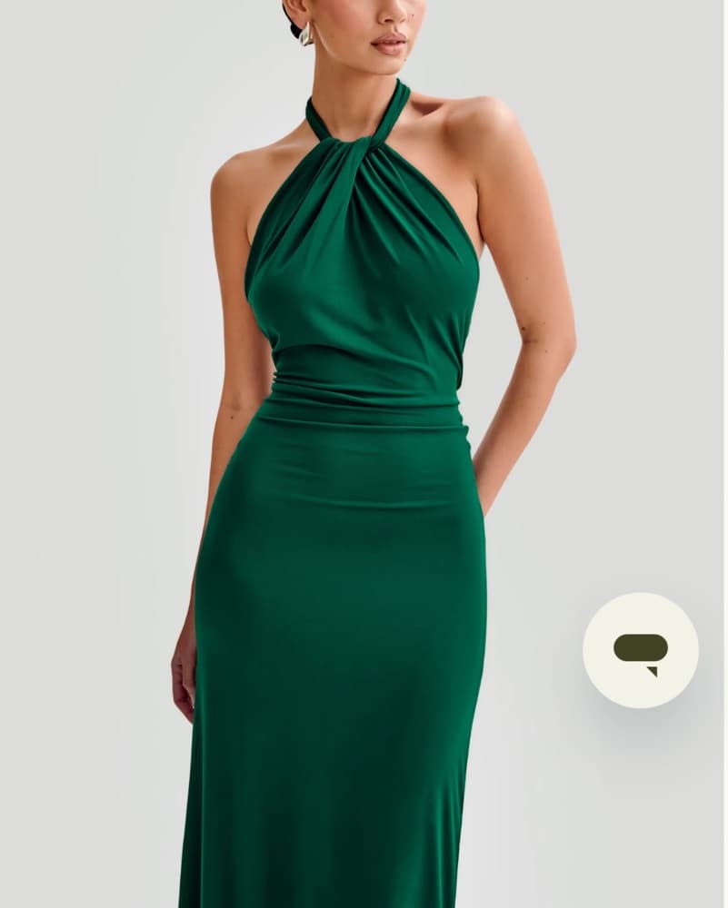 Elegant Teal Halter Gown - Image 2