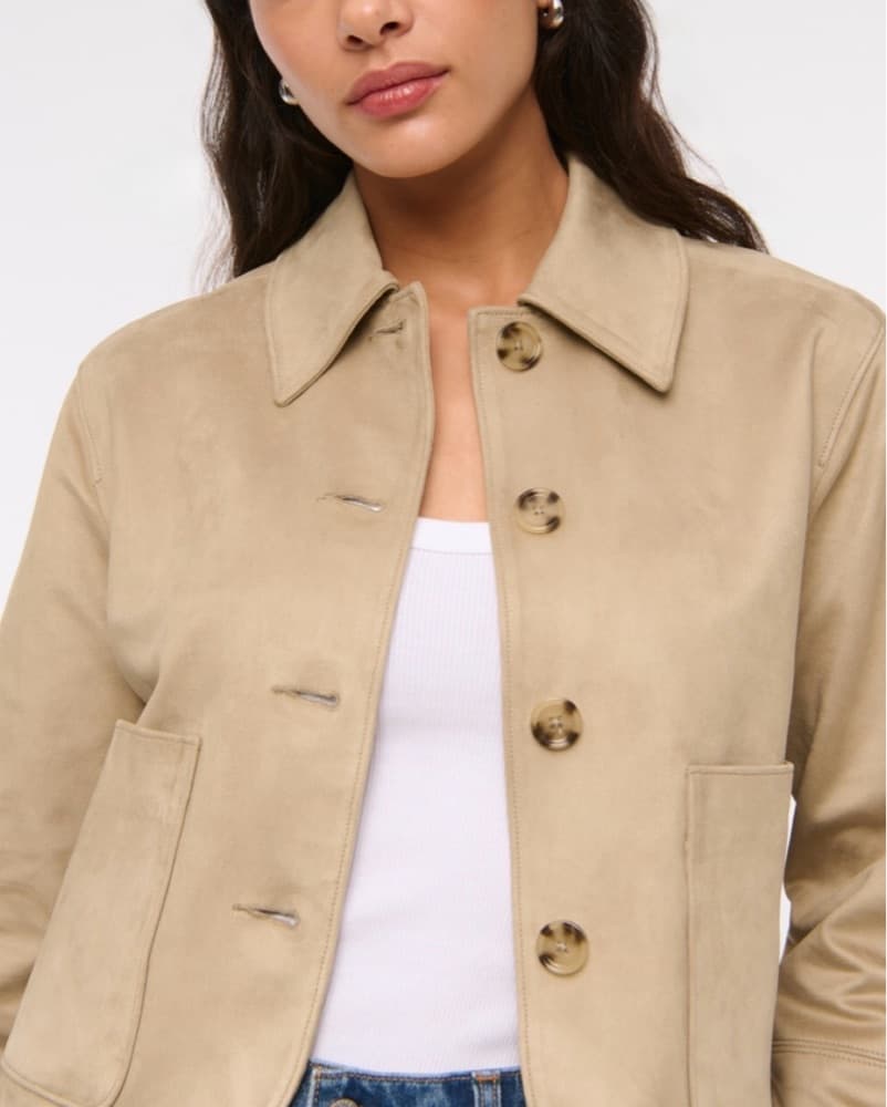 Abercrombie Suede Button Through Jacket - Image 3