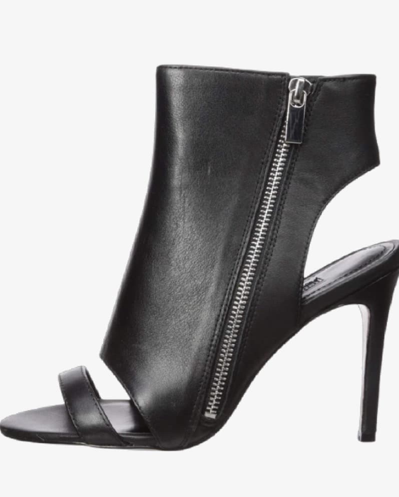 Edgy Black Heels Peep Toe - Image 1