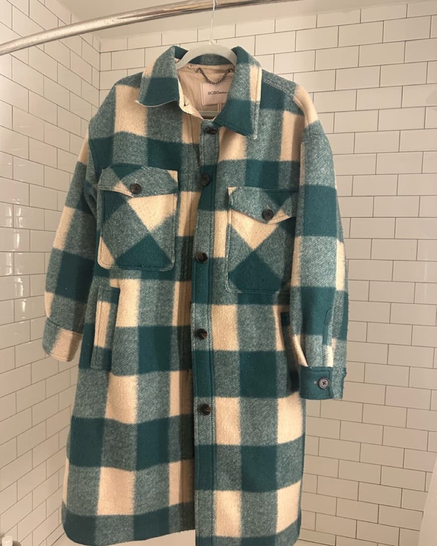 Green Checked Coat - Image 1