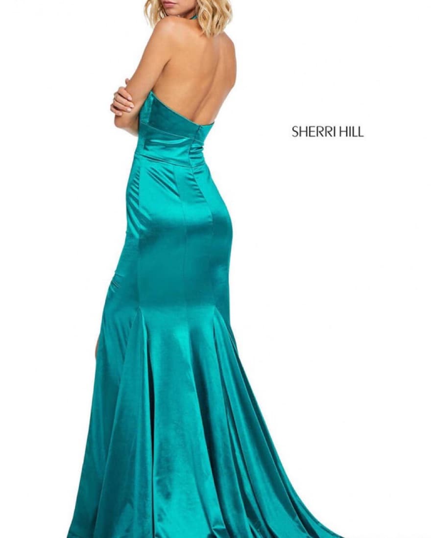 Sherri Hill Gold Satin Pageant Dress - Image 3