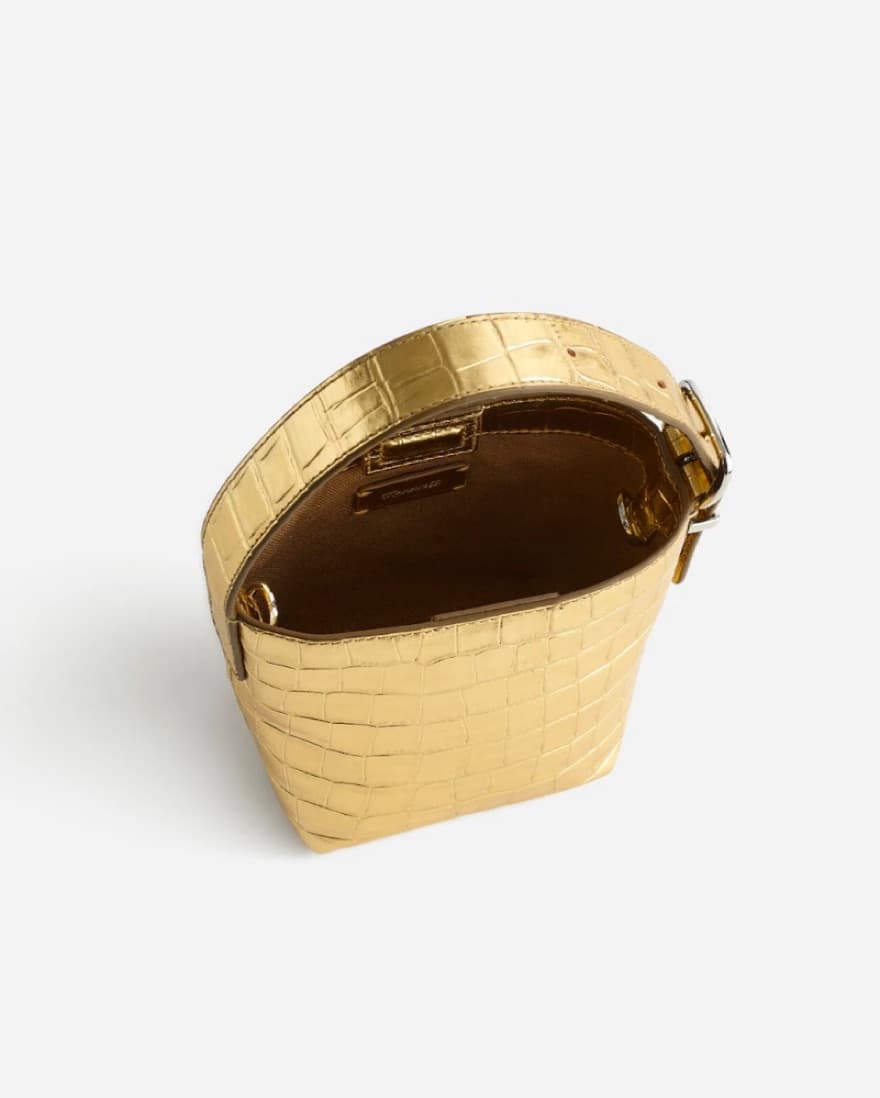 Mini Bucket Bag in Gold - Image 2
