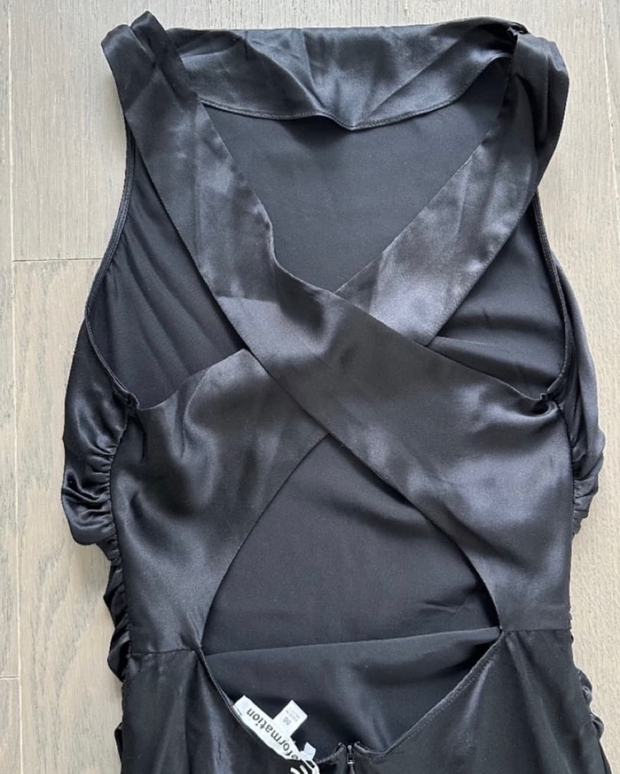 Reformation Casette Silk Dress Blk - Image 5