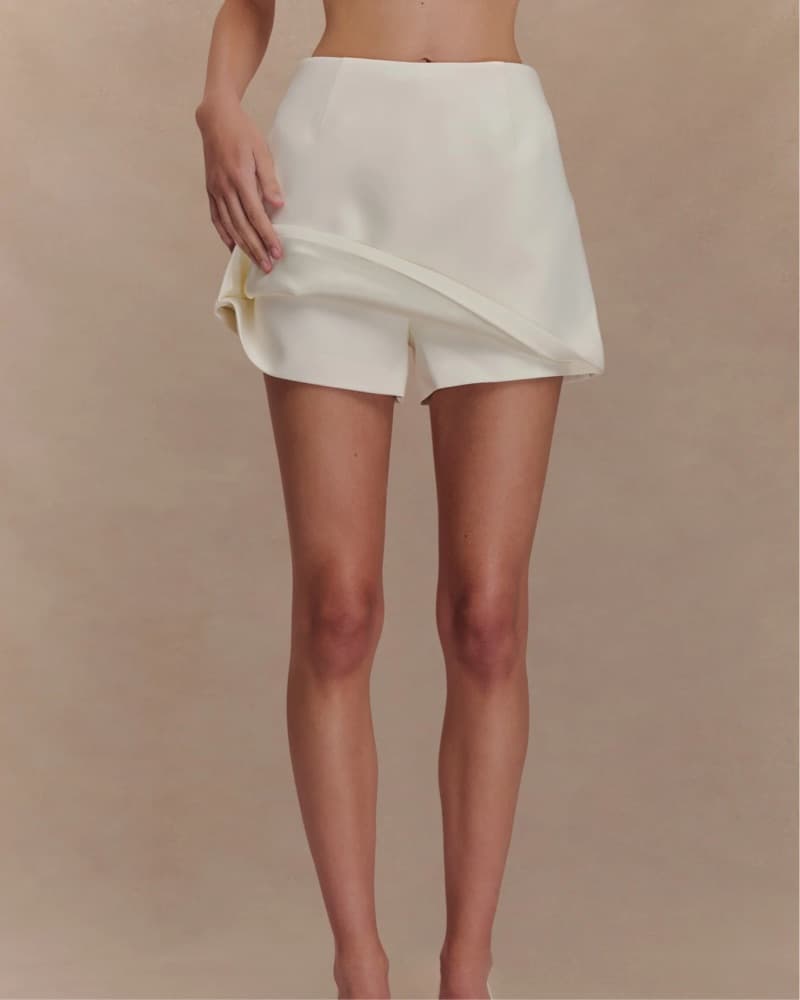 Alix Suiting Mini Skort - Ivory - Image 2