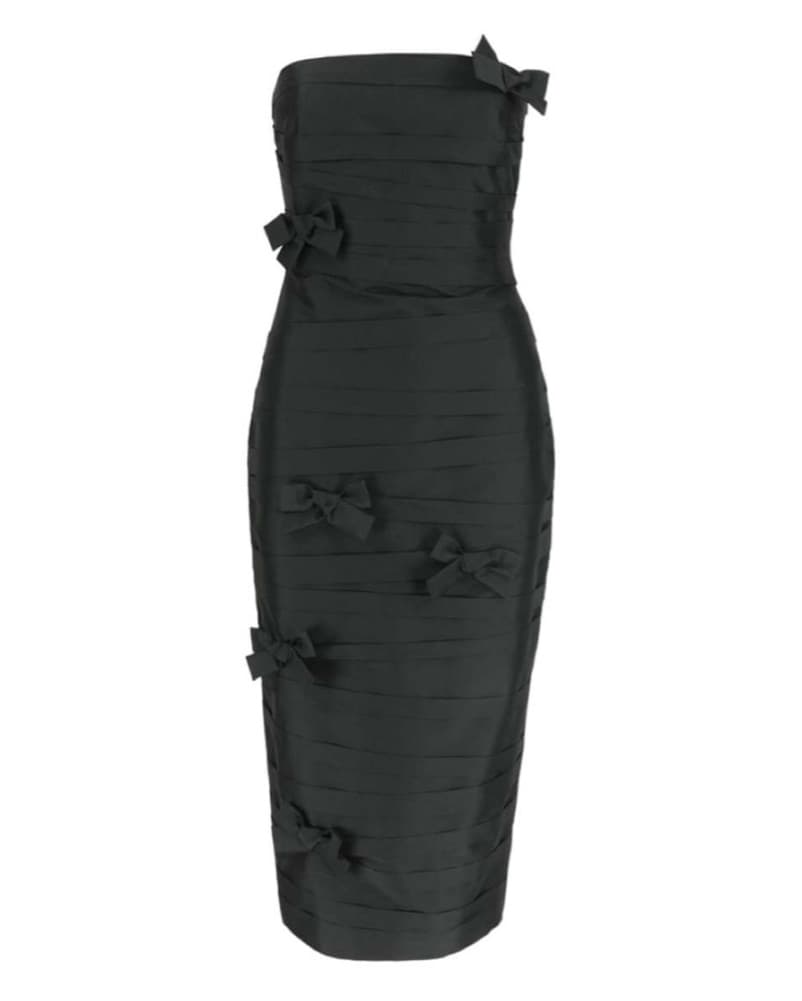 Bernadette Bow Black Tie Dress - Image 1