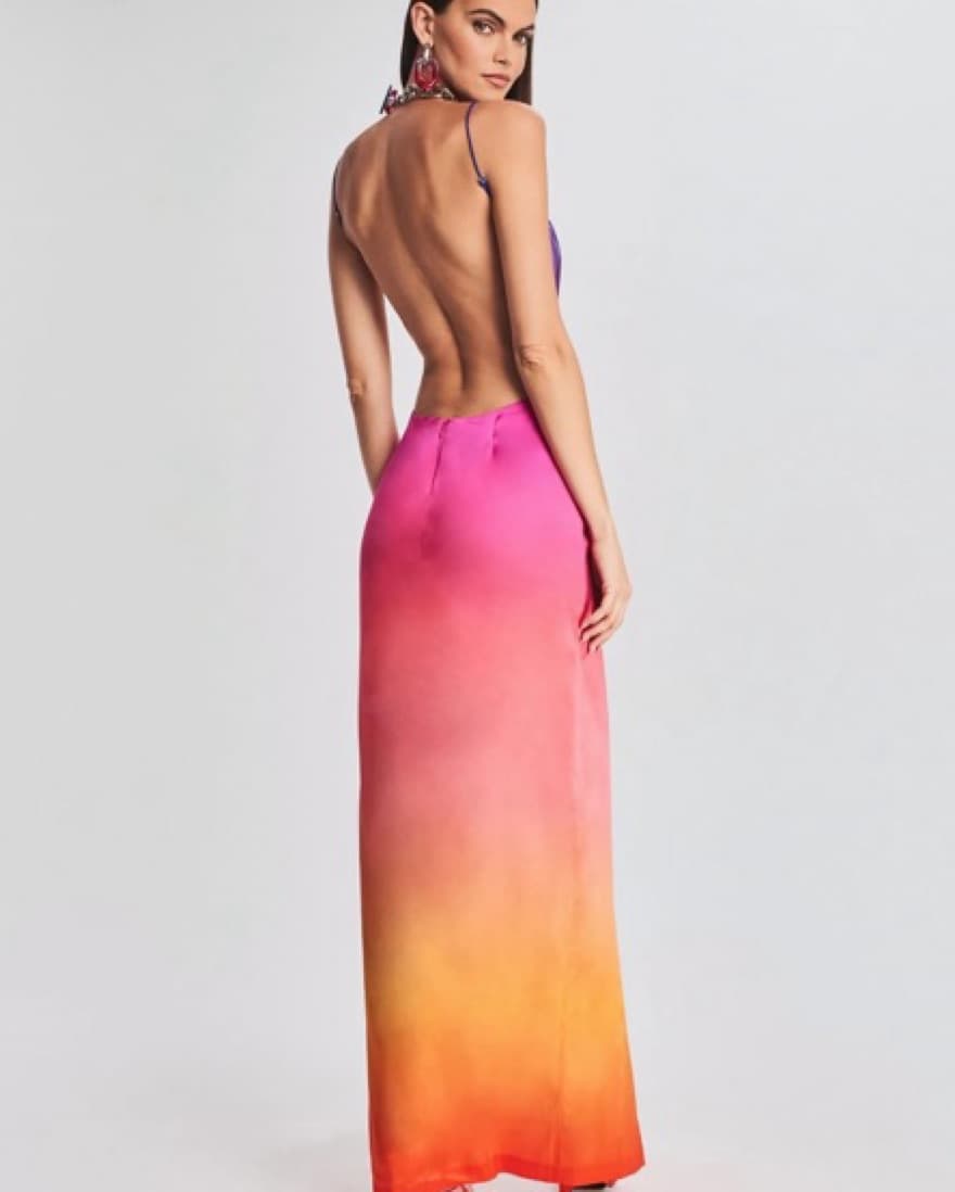 Retrofete Alyssa Ombre Silk Dress - Image 2