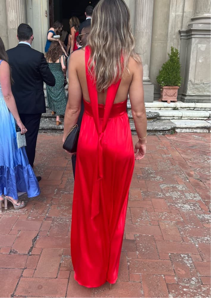Alice + Olivia Red Gown / Neck Scarf - Image 2