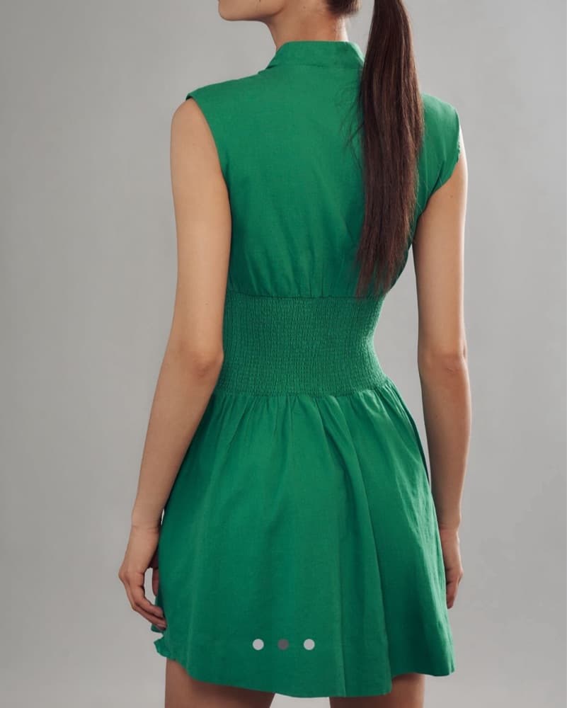 Anthropologie Green Mini Dress - Image 2