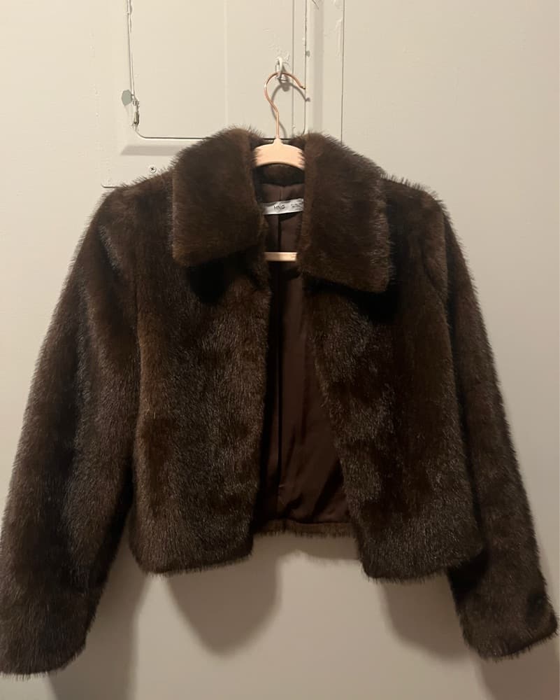 Mango Brown Faux Fur Coat - Image 1