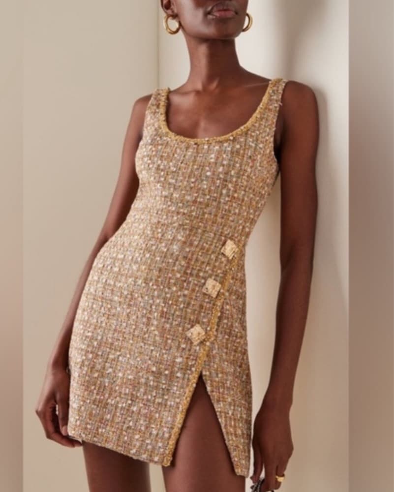 Self Portrait Tweed Mini Dress - Image 1