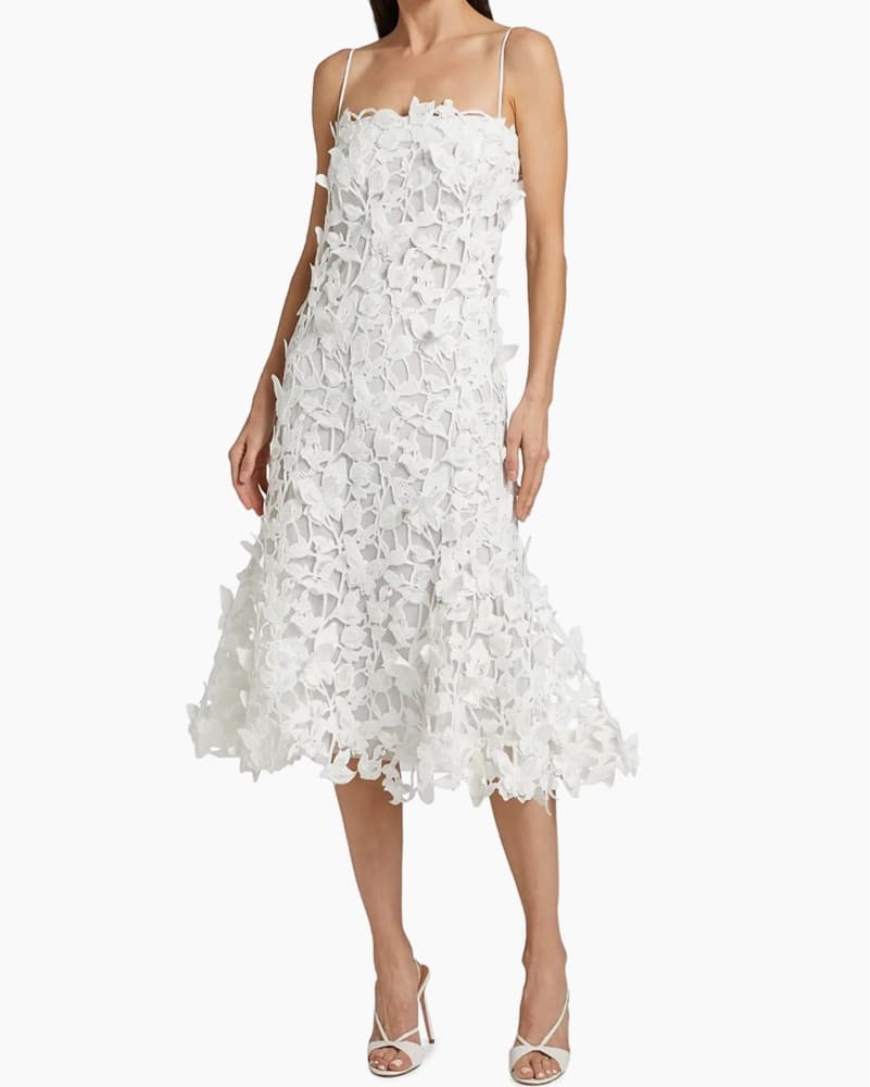 Simkhai Fleurella Guipure Lace Midi-Dres - Image 2
