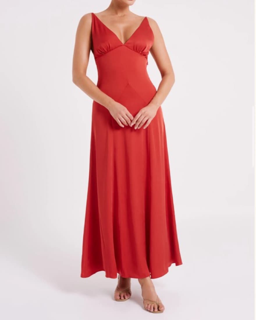 Gorgeous Red Backless Maxi Dress - Image 2