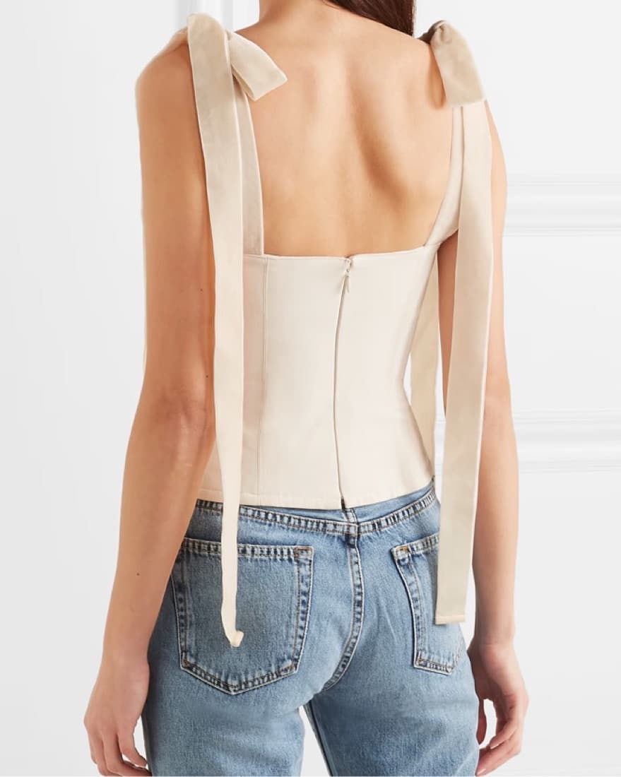 Orseund Iris Velvet Trim Cotton Corset - Image 3