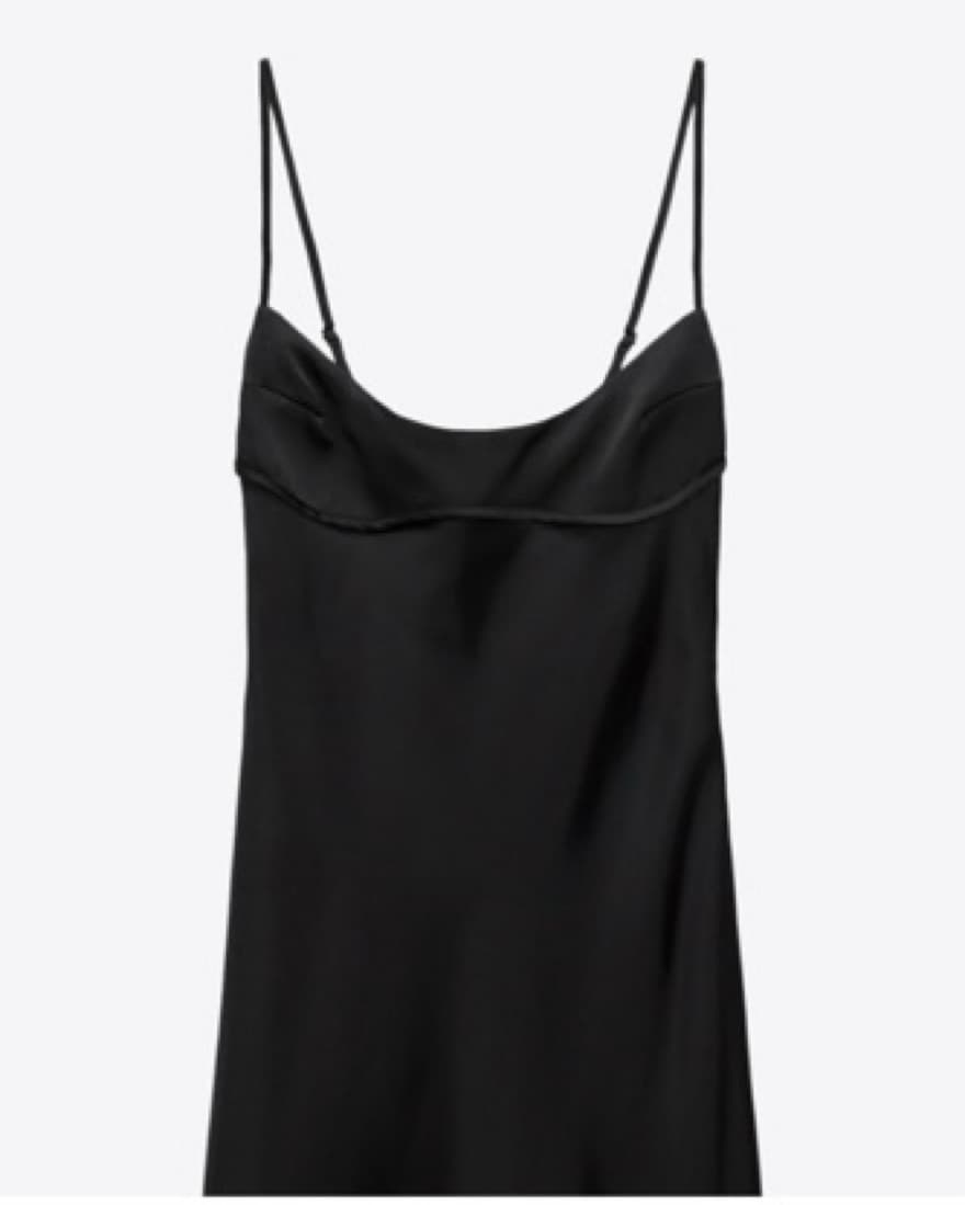 Zara Satin Effect Cut Out Dress Black  - Image 4