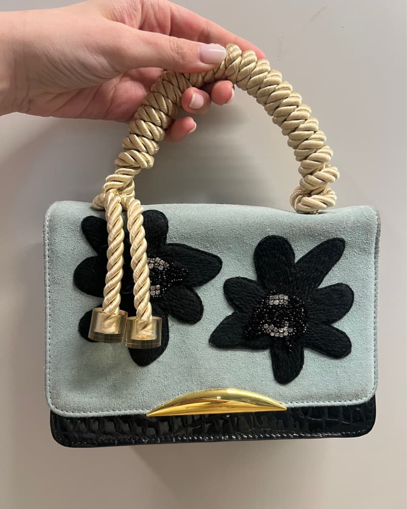 RARE chic Floral Embellished Handbag - Image 3