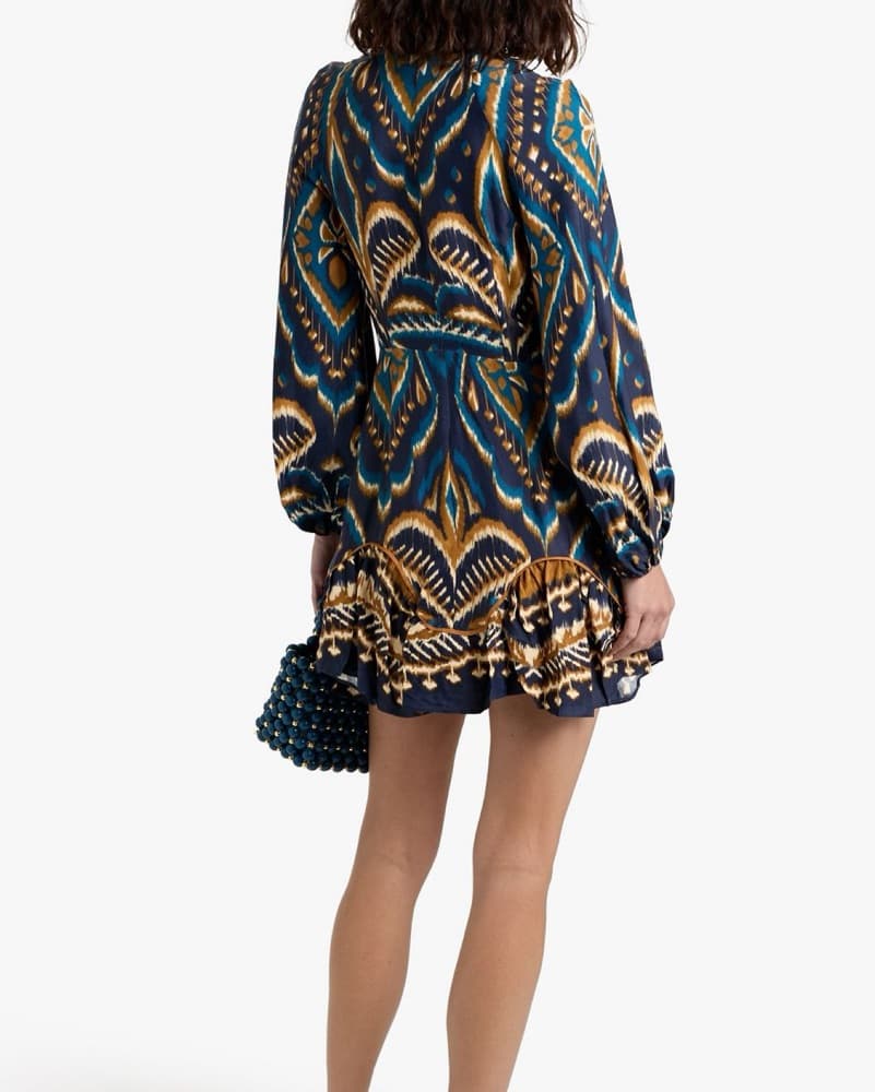 FARM RIO Printed satin mini dress - Image 4
