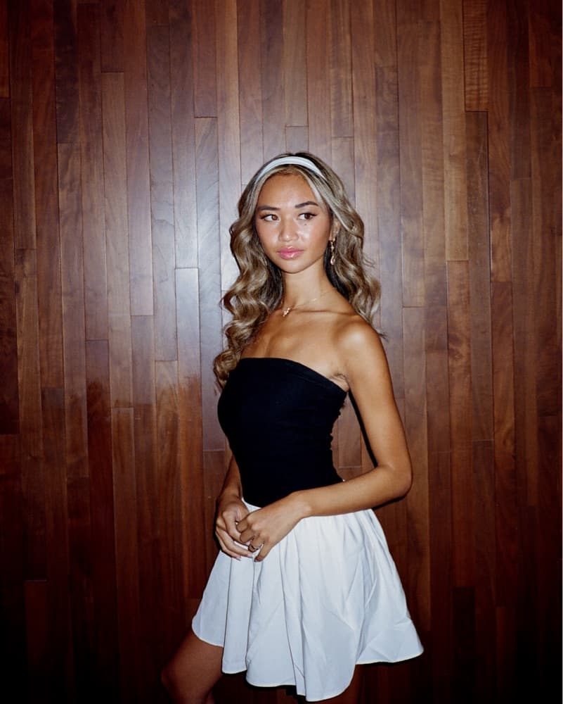 Strapless two toned mini dress - Image 1