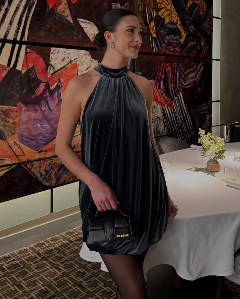 ZARA VELVET BUBBLE HEM MINI DRESS - Image 2