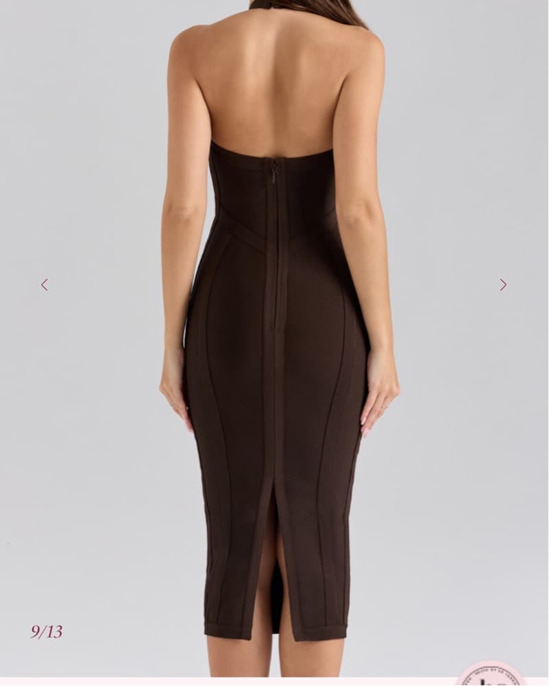 HOUSE OF CB BROWN BANDAGE DRESS - Image 3