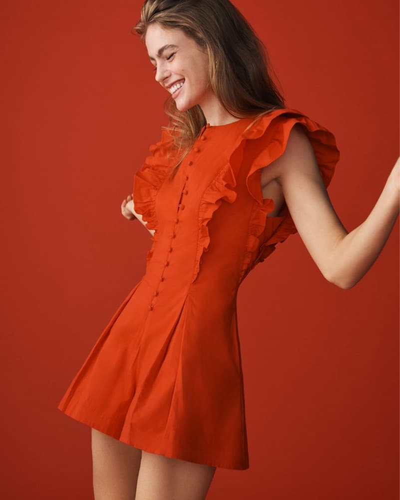 Anthropologie Maeve Ruffle Sleeve Romper - Image 2