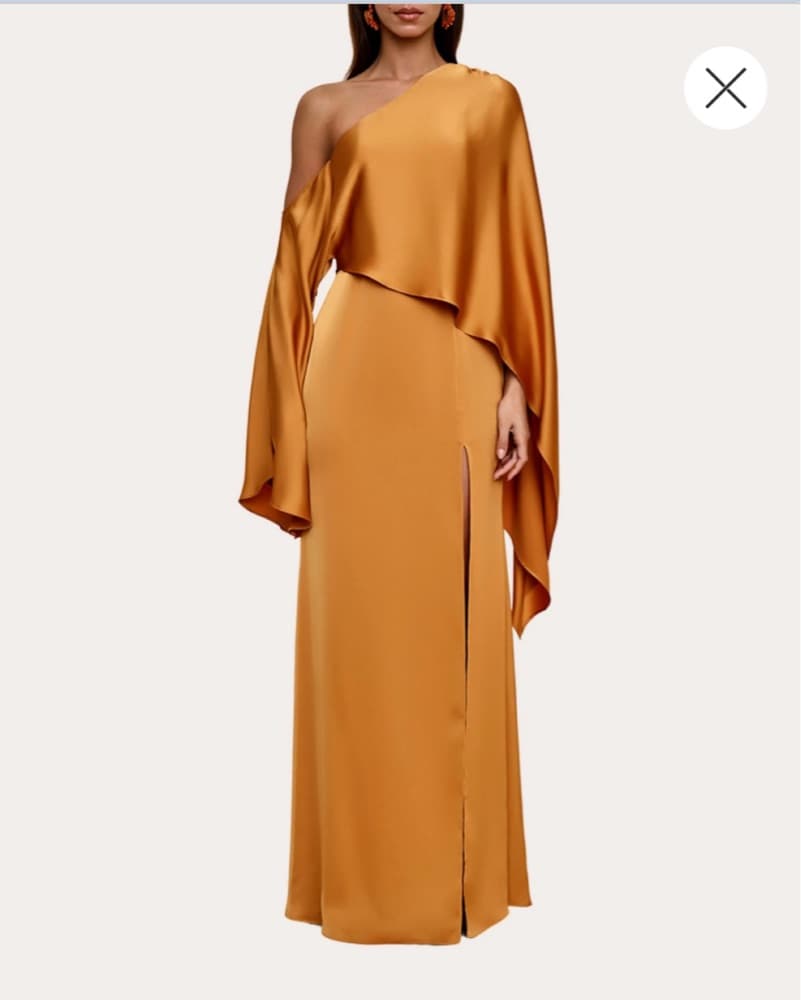 Andrea Iyamah Cape Satin Gown - Image 2
