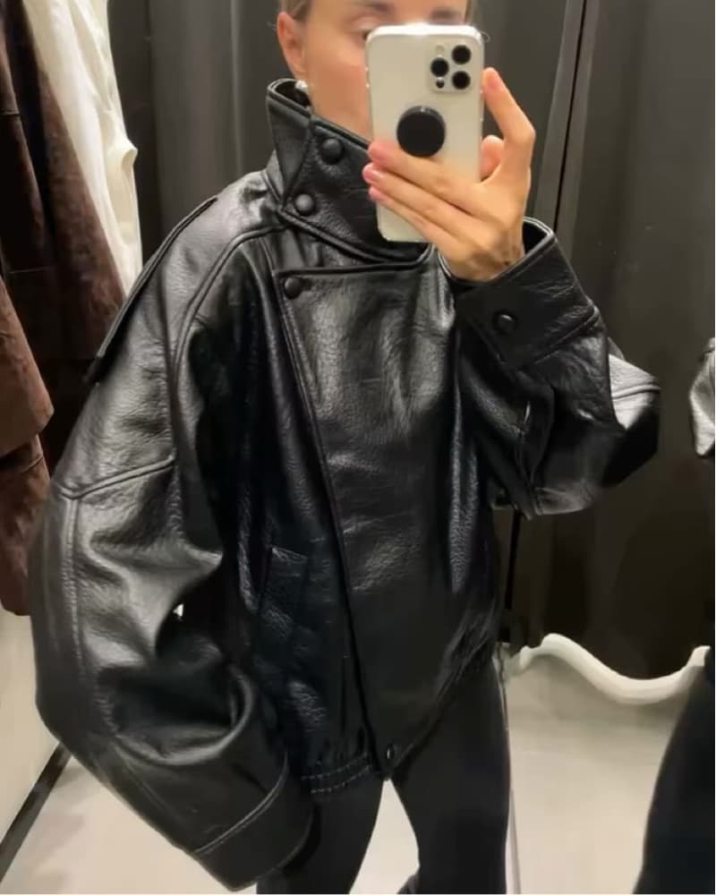 ZARA Faux Leather Jacket in Black - Image 5