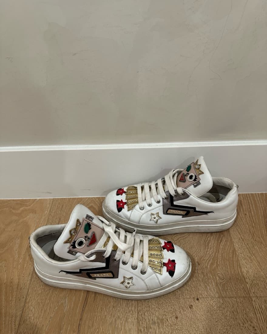 Prada Platform Sneaker With Patches - Image 1