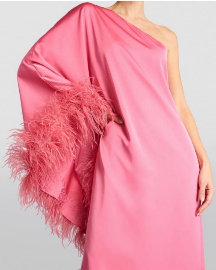 Cult Gaia Nadira Feathered Pink Dress - Image 2
