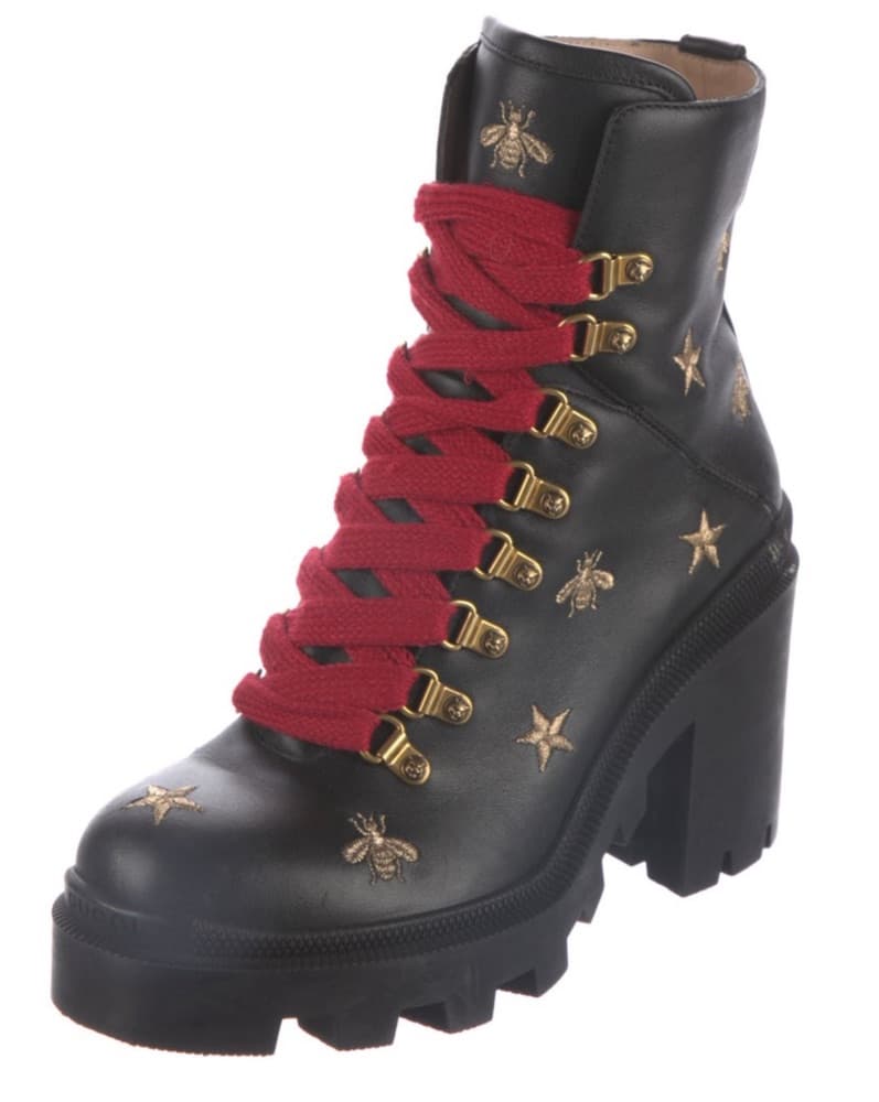 Edgy Embellished Bees/stars Combat Boots - Image 5
