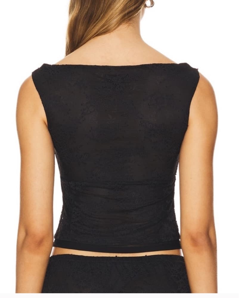 MAJORELLE phoebe top-Black Lace Slip Top - Image 2