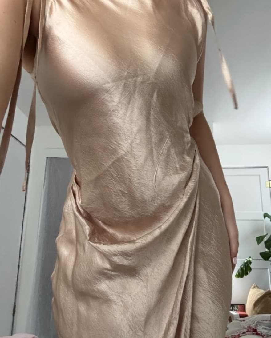 Acne Studios Brown Satin Dress - Image 2