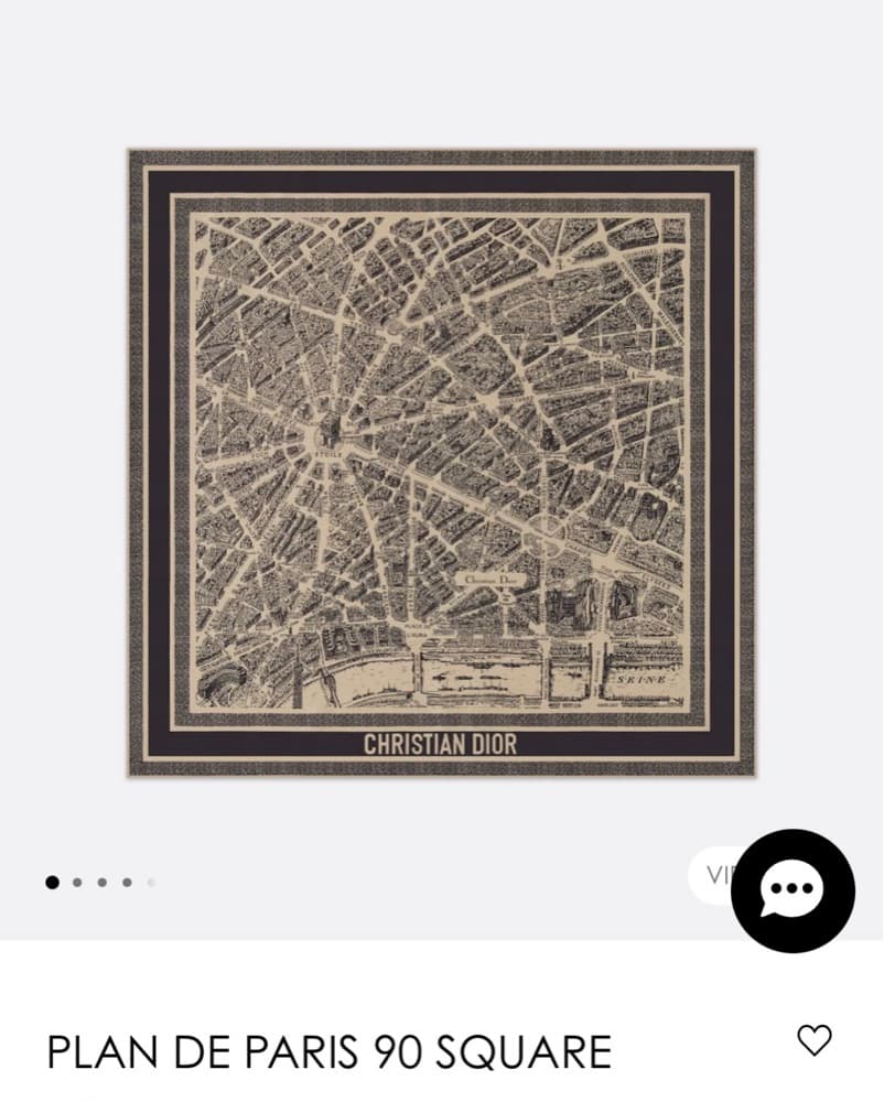 Christian Dior Paris Map Scarf - Image 1