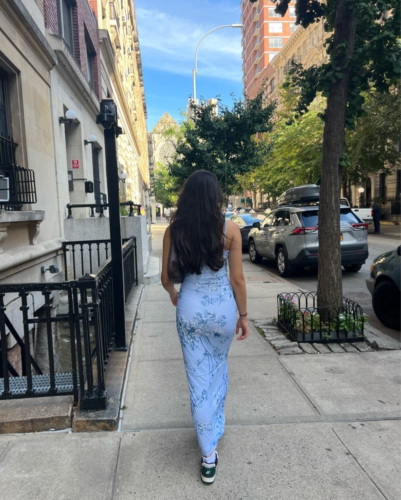 Blue Floral Maxi Dress - Image 3