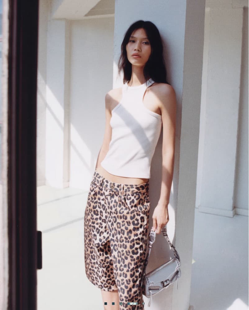 Cheetah Print Denim Shorts - Image 1