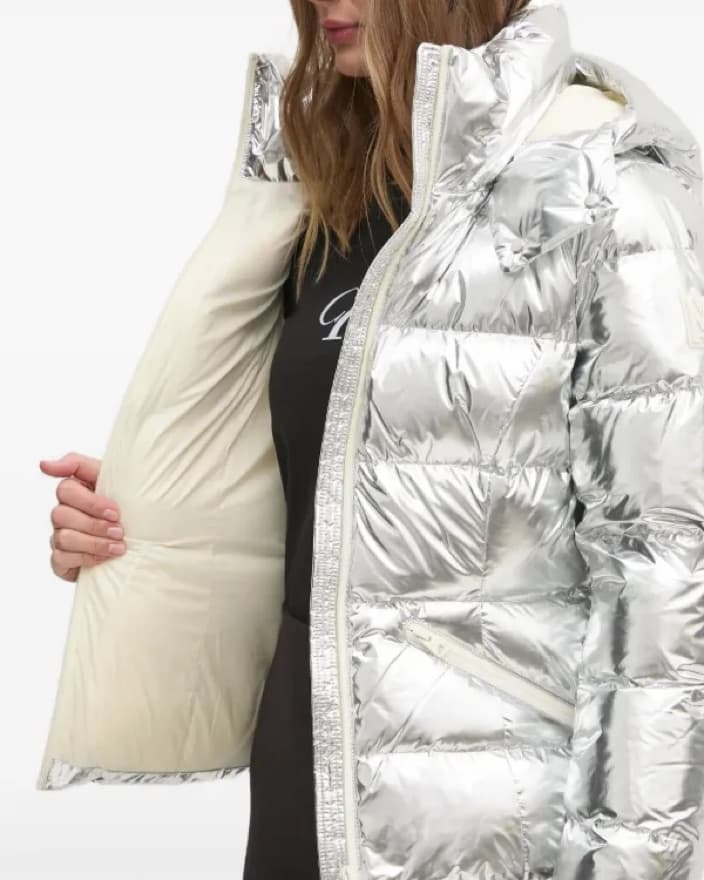 Mackage Madalyn Silver Puffer Jacket Med - Image 4