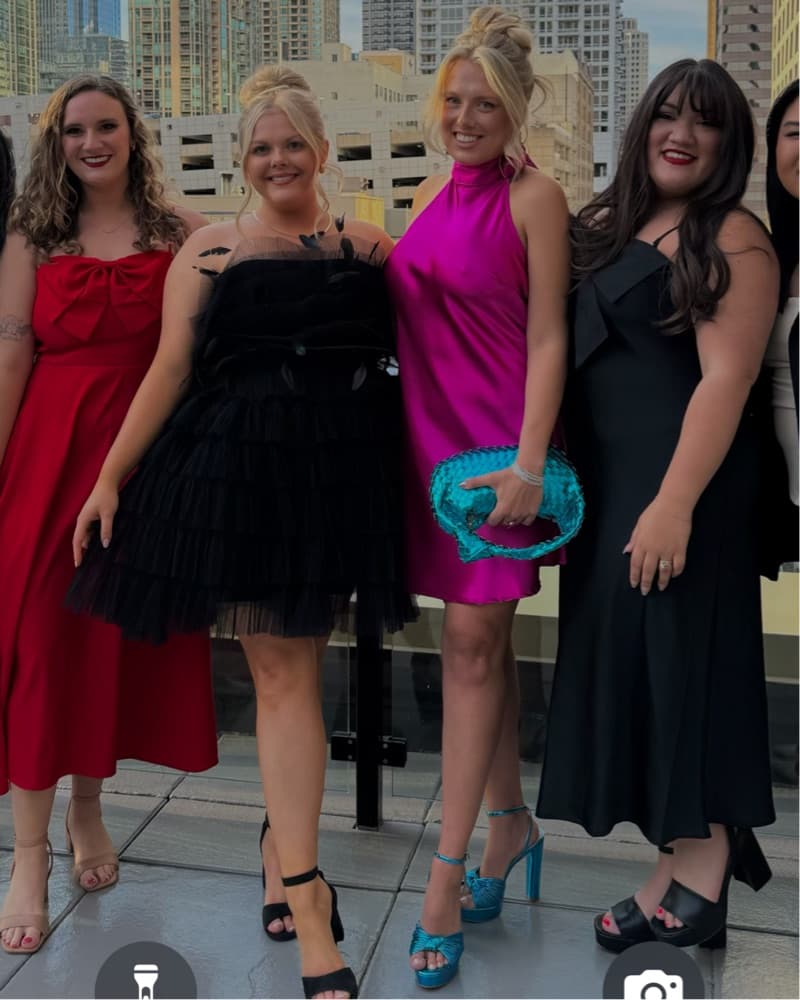 Vibrant Satin Halter Dress - Image 4
