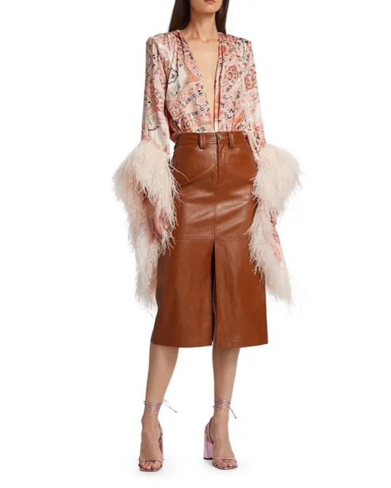 Bronx & Banco Feather Plunging Bodysuit - Image 2