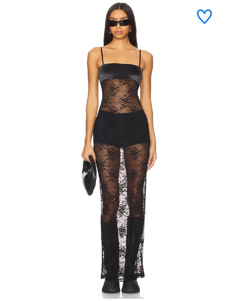 Superdown Sheer Lace Maxi Dress - Image 1