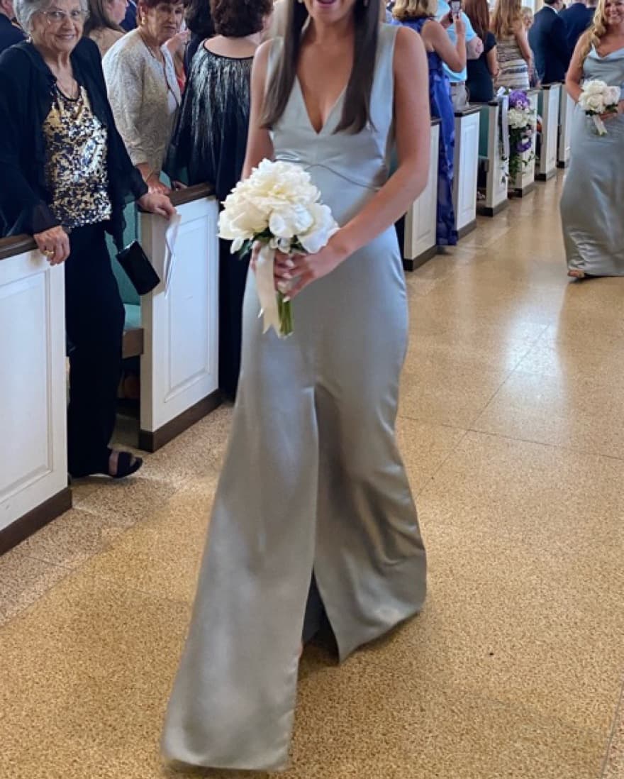 Custom Sage Green Bridesmaid Dress - Image 3