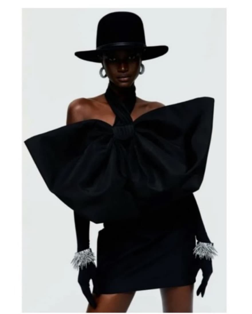 H&M Big Bow Black Mini Dress - Image 5