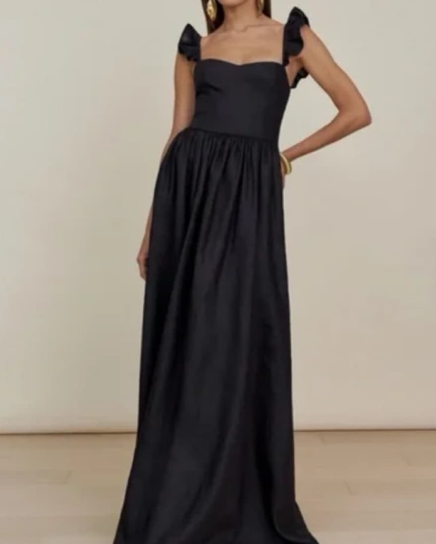 Reformation Black Linen Dress - Image 1