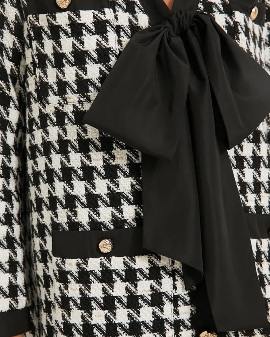 Houndstooth Bow Dress - Image 4
