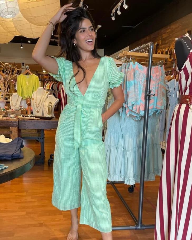Charlie holiday Green Gingham Jumpsuit - Image 6