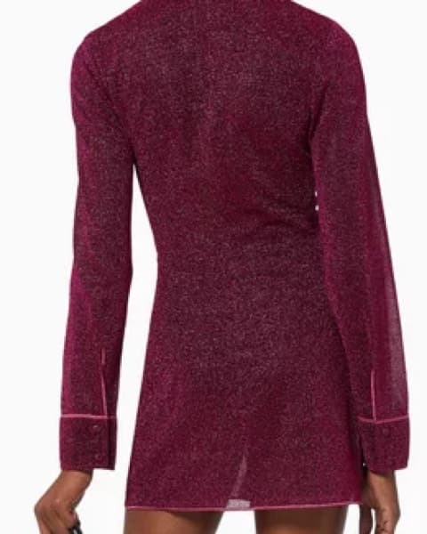 Oseree Lumiere Shirt Dress in Purple - Image 4