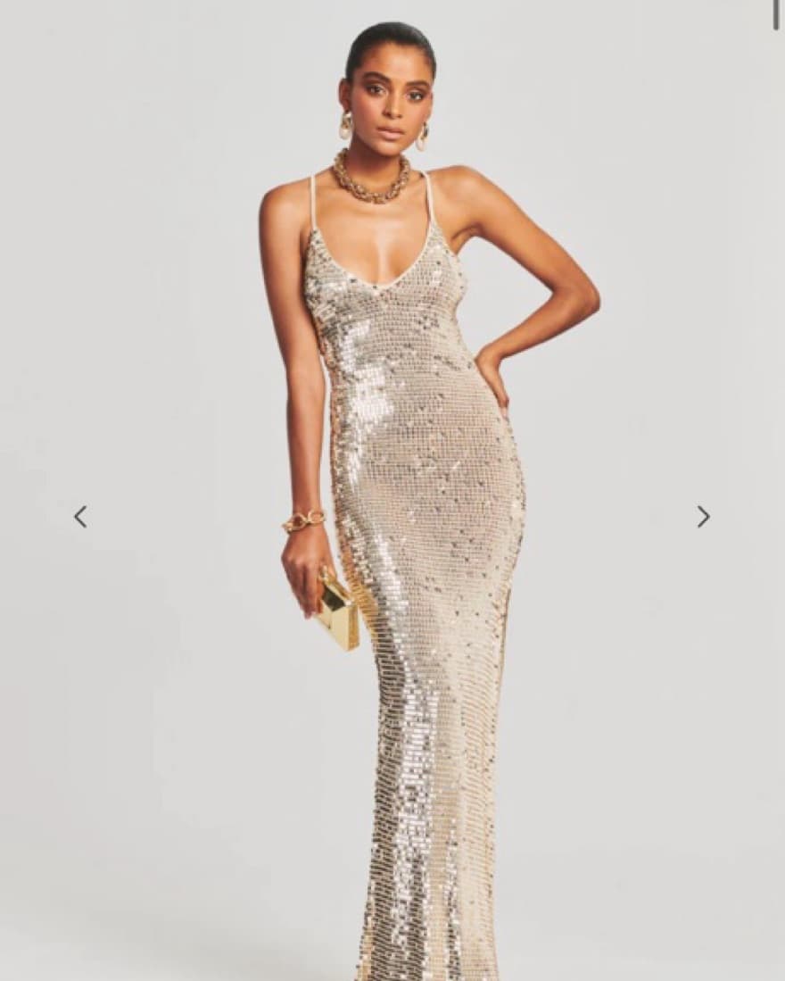 Retrofete Marie Crochet Gown Silver Xs/S - Image 1