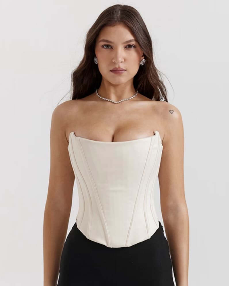 House Of CB Vintage cream corset - Image 1